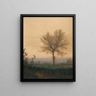 Lon Bonvin - Landscape with a Bare Tree and a Plowman.webp