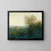 Landscape painting with a farm and a peasant pushing a wheelbarrow - Léon Bonvin — framed artwork on a wall