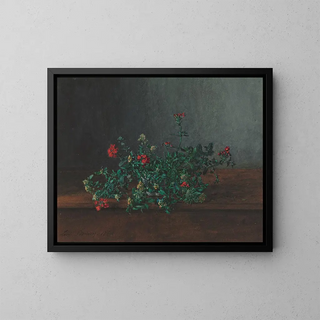Nature morte avec des fleurs sauvages - Léon Bonvin — framed artwork on a wall