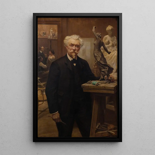 L'atelier du sculpteur Henri Allouard - Léon Eugène Maxime Faivre — framed artwork on a wall