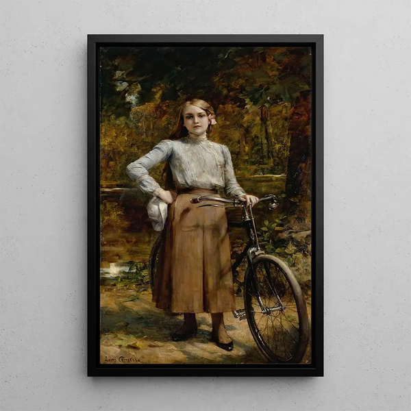 Bicycle at Vésinet - Léon François Comerre — framed artwork on a wall
