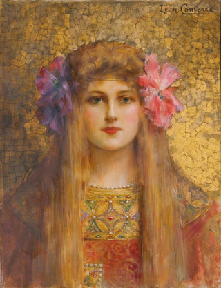 Lon Franois Comerre - Portrait de Femme au turban fleuri.webp