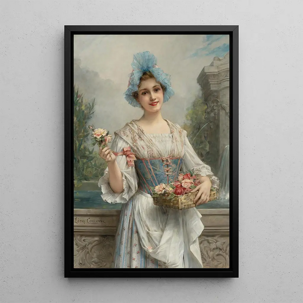 La marchande de fleurs - Léon François Comerre — framed artwork on a wall