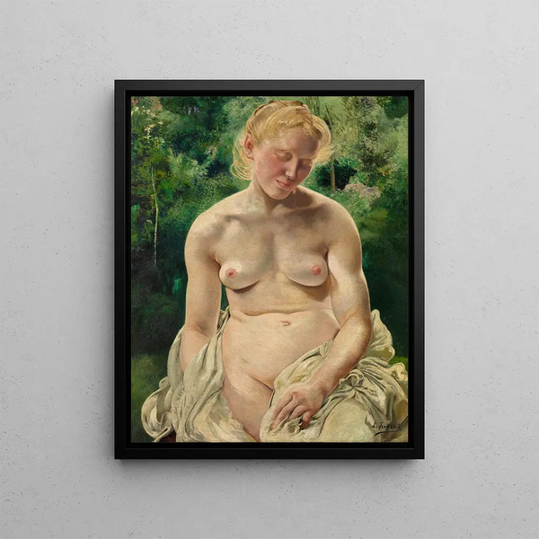 Timidité - Léon Frédéric — framed artwork on a wall
