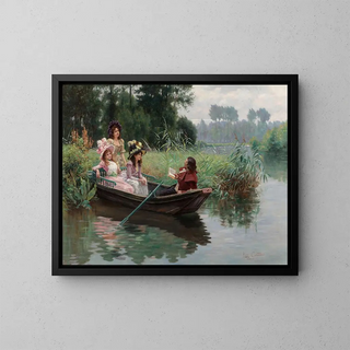 A captivated audience - Léon Girardet — framed artwork on a wall