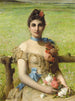 Portrait of a lady holding a posy - Léon Herbo — artwork view