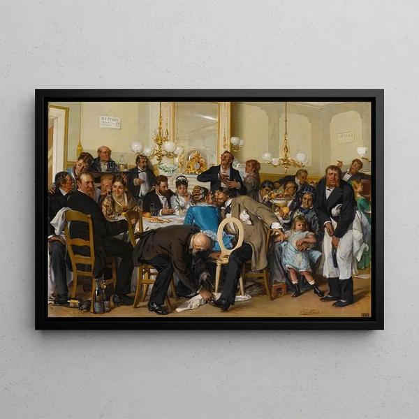 The wedding feast - Léon Herbo — framed artwork on a wall