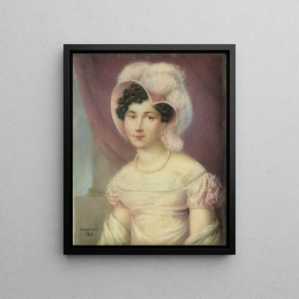 Portrait painting of Maria S. J. A. de Stephanis - Léon Lhermitte — framed artwork on a wall