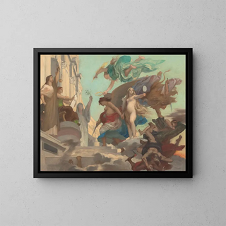 La Liberté victorieuse se soumet à la loi - Léon Pierre Urbain Bourgeois — framed artwork on a wall