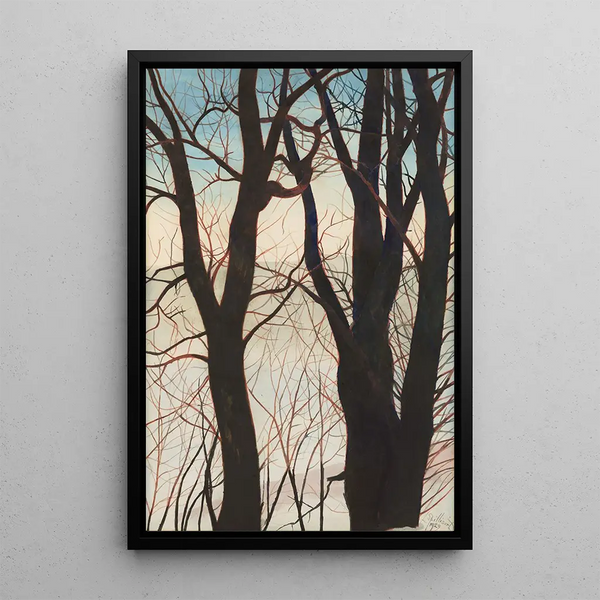 Trees in the snow - Léon Spilliaert — framed artwork on a wall