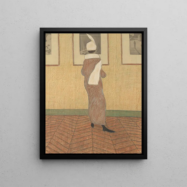 Lady in exhibition - Léon Spilliaert — framed artwork on a wall