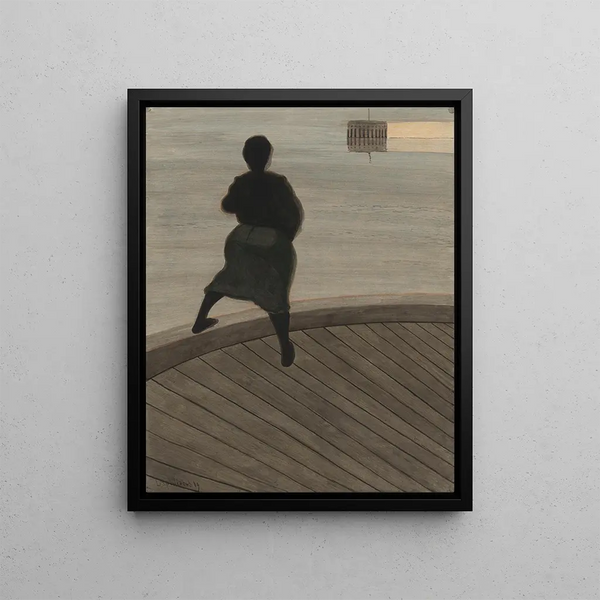 Fisherwoman on the Pier - Léon Spilliaert — framed artwork on a wall