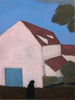 Farm, the pink façade, silhouette of woman - Léon Spilliaert — artwork view