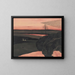 Landscape painting under a twilight red with migratory birds - Léon Spilliaert — framed artwork on a wall
