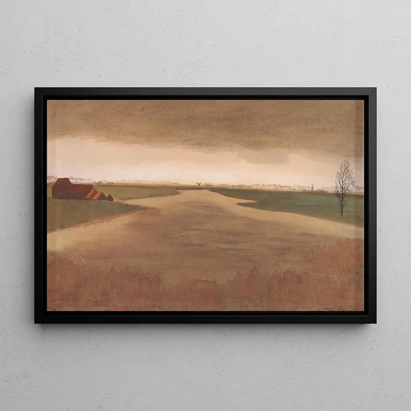 Landscape Painting Keignaertkreek in Zandvoorde - Léon Spilliaert — framed artwork on a wall