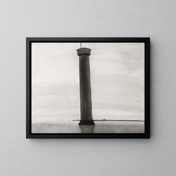 The lighthouse with signals - Léon Spilliaert — framed artwork on a wall