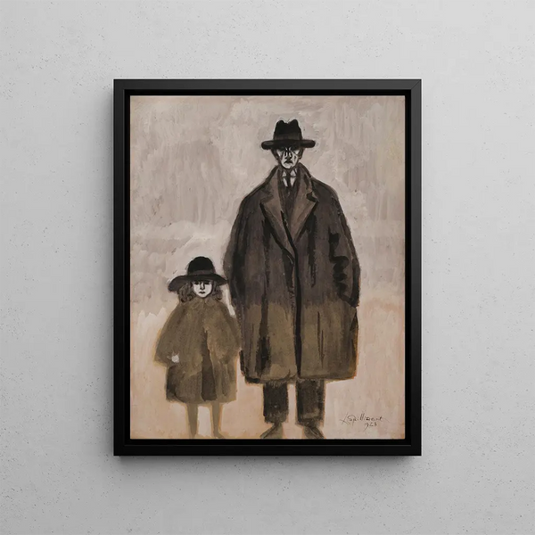Léon Spilliaert and Madeleine walking in Ostend - Léon Spilliaert — framed artwork on a wall