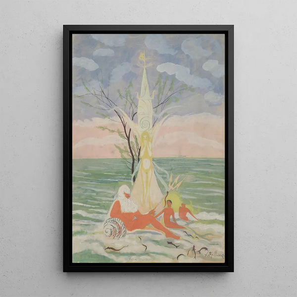 Figures of Neptune and the Sea - Léon Spilliaert — framed artwork on a wall