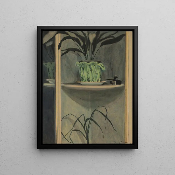 Encrier végétal et miroir - Léon Spilliaert — framed artwork on a wall