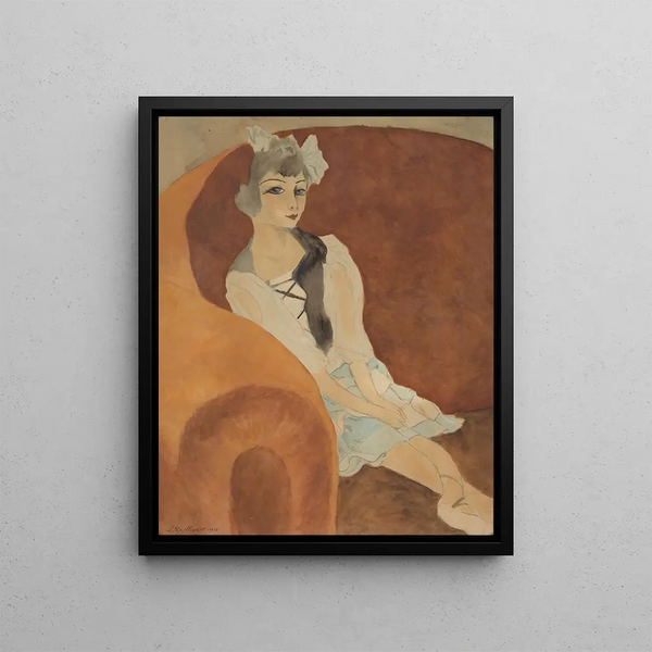 Doll in an armchair - Léon Spilliaert — framed artwork on a wall