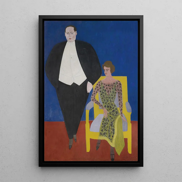 Portrait of Gustave and Norine Van Hecke - Léon Spilliaert — framed artwork on a wall