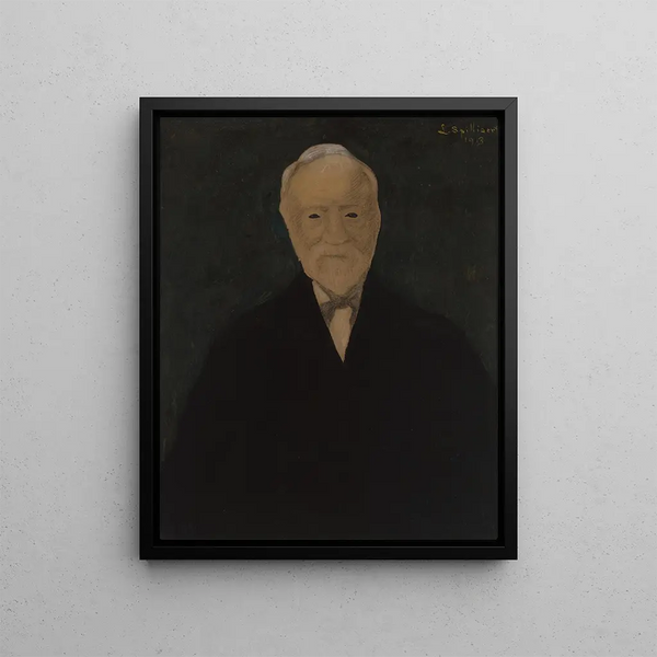 Portrait of Andrew Carnegie - Léon Spilliaert — framed artwork on a wall