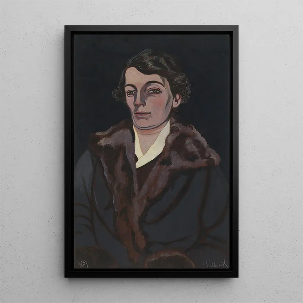 Portrait of Madame Storck-Hertoghe - Léon Spilliaert — framed artwork on a wall