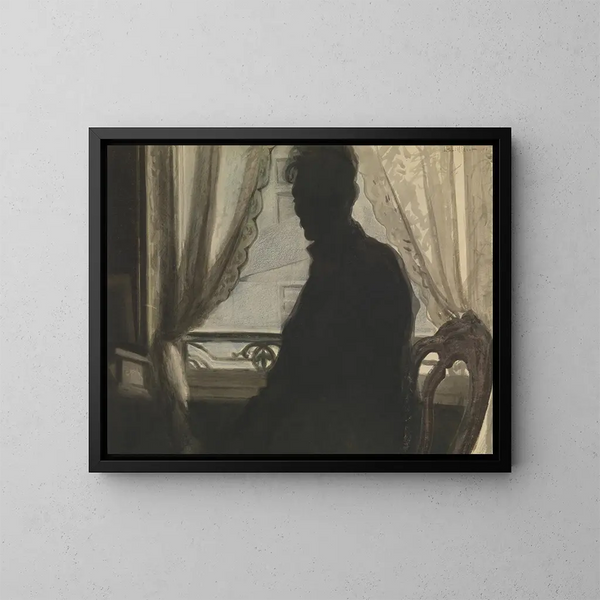 Silhouette of the painter - Léon Spilliaert — framed artwork on a wall