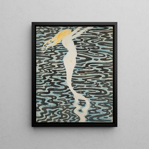 Bathing Mermaid - Léon Spilliaert — framed artwork on a wall