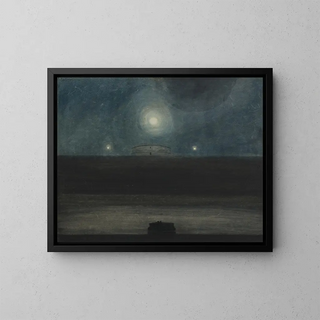Beach with Moon - Léon Spilliaert — framed artwork on a wall