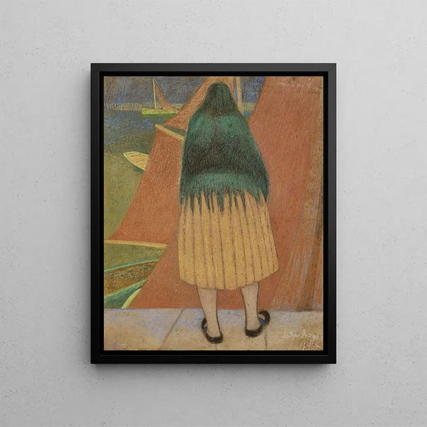 Fisherwoman - Léon Spilliaert — framed artwork on a wall