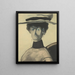 Woman with Pink Hat - Léon Spilliaert — framed artwork on a wall