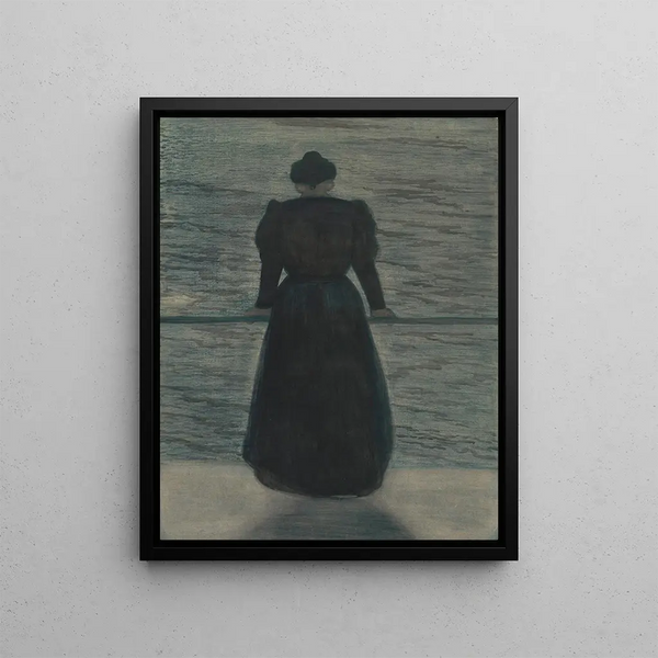 Femme au bord de la mer - Léon Spilliaert — framed artwork on a wall