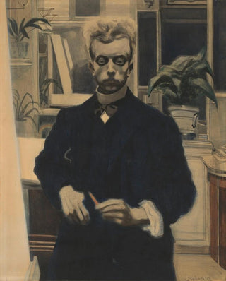 Lon Spilliaert - Zelfportret met rood potlood.webp