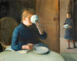 Woman drinking coffee - Léon Étienne Tournes — artwork view