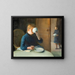 Woman drinking coffee - Léon Étienne Tournes — framed artwork on a wall