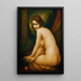 Woman with a Pearl Necklace - Léonard Sarluis — framed artwork on a wall