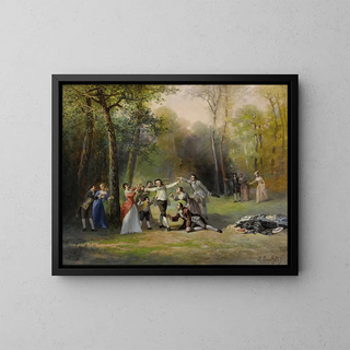 The game of the blindfolds - Léonard Saurfelt — framed artwork on a wall