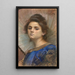 Young woman with umbrella - Lonie De Loghades — framed artwork on a wall