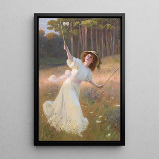 A game of diabolo - Léopold Franz Kowalski — framed artwork on a wall