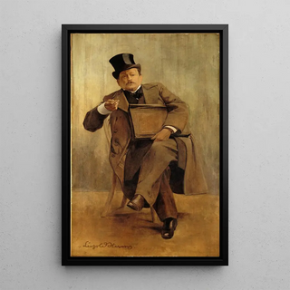 Portrait of Georges Courteline 1858-1929 - Léopold Stevens — framed artwork on a wall