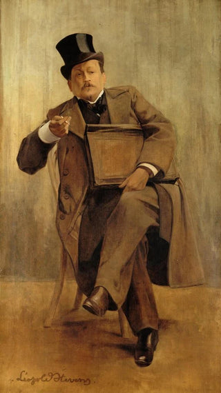 Portrait of Georges Courteline 1858-1929 writer - Léopold Stevens — framed artwork on a wall