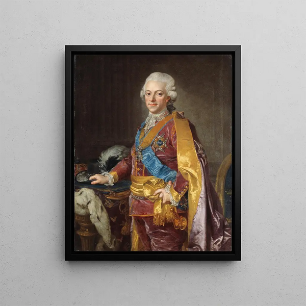 Gustave III, king of Sweden (1772-1792) - Lorens Pasch the Younger — framed artwork on a wall