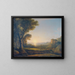 La baie de Baïe au coucher de soleil - Lorenz Adolf Schönberger — framed artwork on a wall