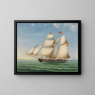 Schonerbrigg Johanne et Oluffa conduites par le capitaine NLEngers d'Altona - Lorenz Petersen — framed artwork on a wall