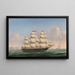 Three-mast Ferdinand Brumm in front of the Dover Cliffs - Lorenz Petersen — framed artwork on a wall