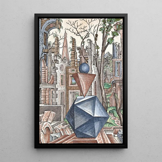 Geometria et Perspectiva Pl 05 - Lorenz Stöer — framed artwork on a wall