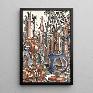 Geometria et Perspectiva Pl 08 - Lorenz Stöer — framed artwork on a wall