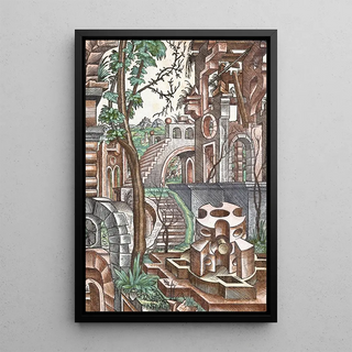 Geometria et Perspectiva Pl 10 - Lorenz Stöer — framed artwork on a wall