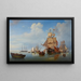 Marine landscape painting with sirocco - Lorenzo Butti — framed artwork on a wall